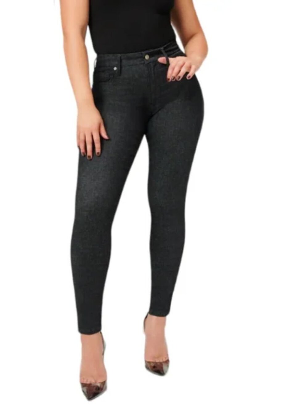 Good American Always Fits Calik Good Legs Jeans 6-12 GL228CDT Blue01 Skinny NWT